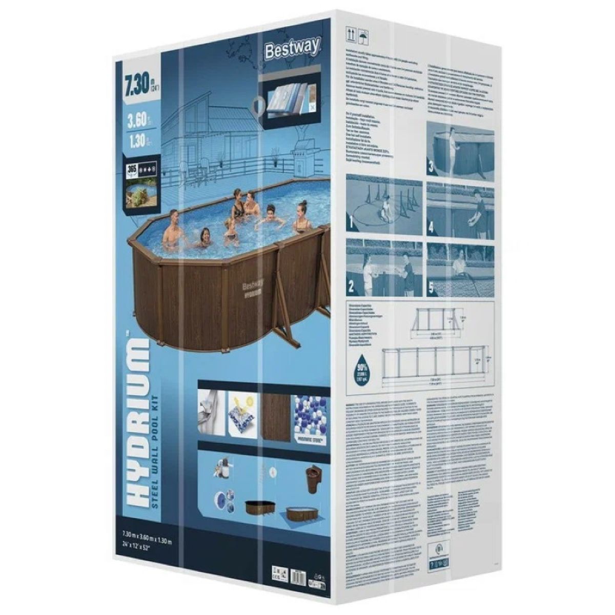 Бассейн овальный 730×360×130 см со стальными стенками, аксессуарами, BESTWAY 561CW Бассейн овальный 730×360×130 см со стальными стенками, аксессуарами, BESTWAY 561CW