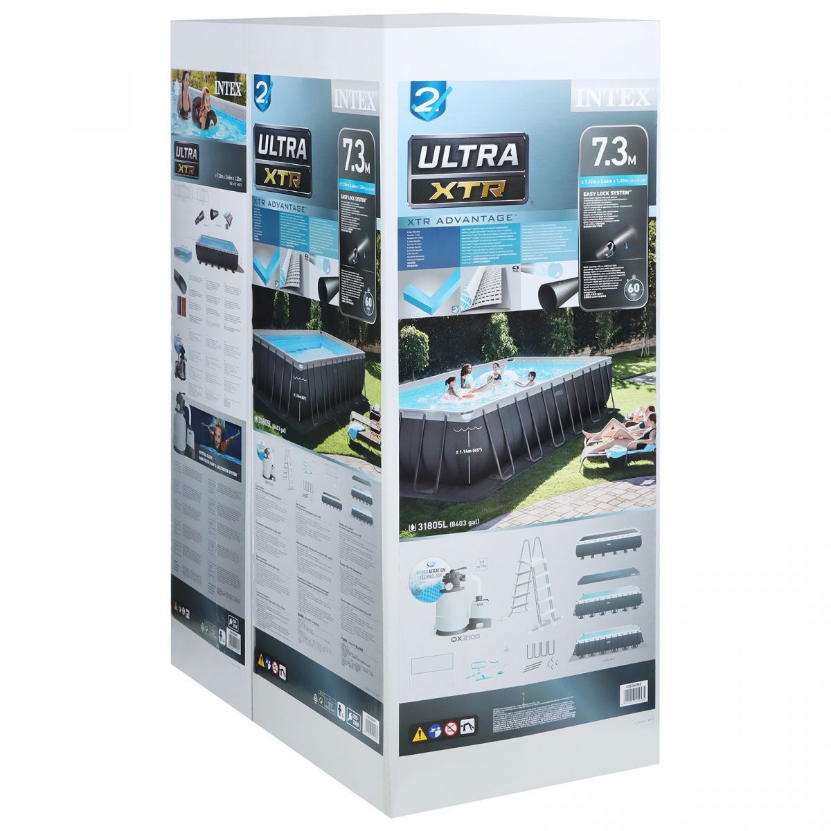 Бассейн каркасный 732х366х132 см прямоугольный с аксессуарами INTEX 26368NP Бассейн каркасный 732х366х132 см прямоугольный с аксессуарами INTEX 26368NP