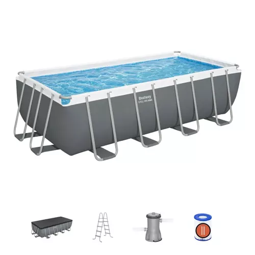 Бассейн каркасный 488x244x122 см прямоугольный с аксессуарами BESTWAY 56670
