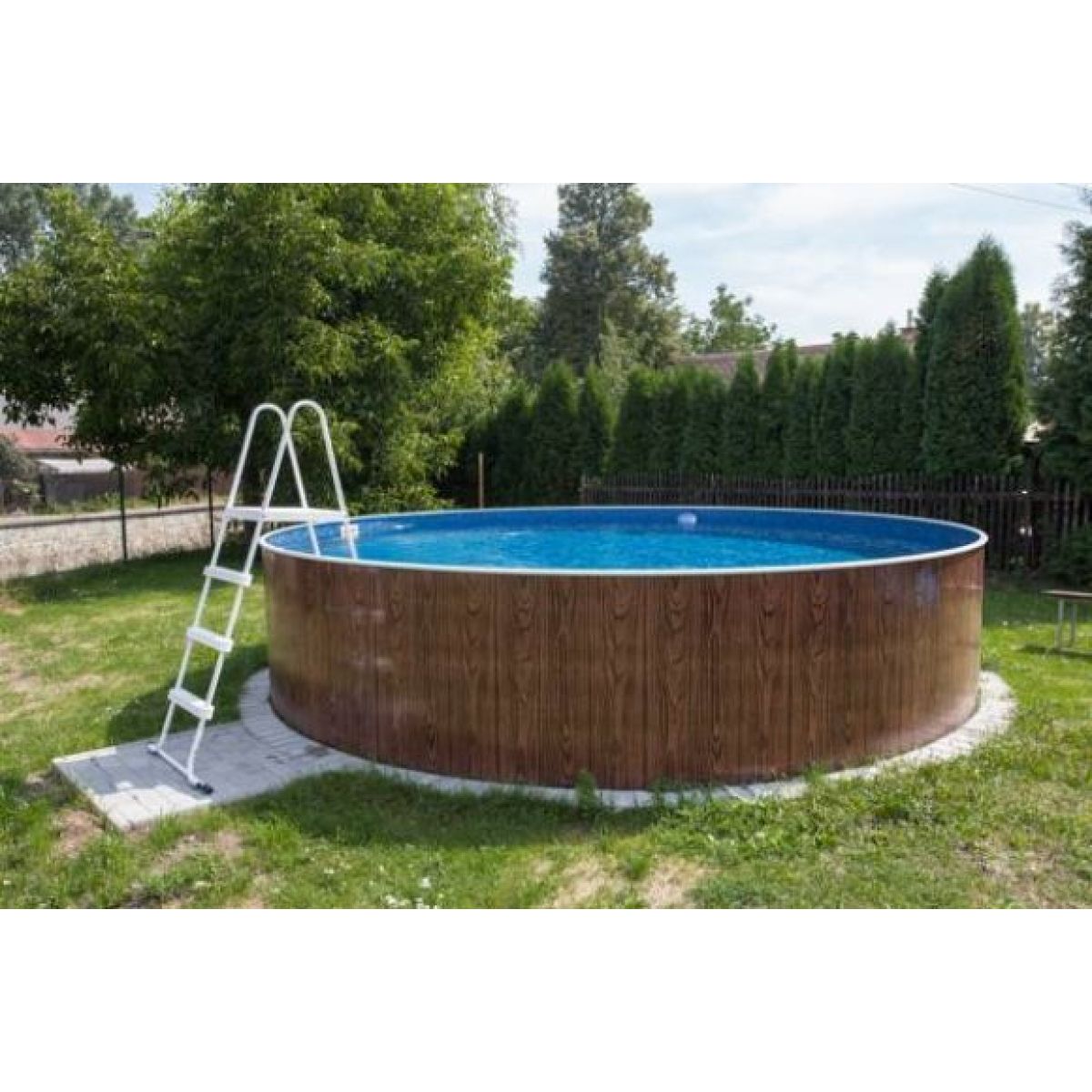 Бассейн каркасный круглый 3,6х1,2 м морозоустойчивый скиммер+форсунка Azuro Azuro-400(wood) Бассейн каркасный круглый 3,6х1,2 м морозоустойчивый скиммер+форсунка Azuro Azuro-400(wood)