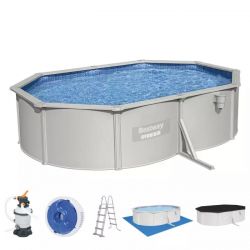 Бассейн каркасный 500×360×120 см, стальные стенки, аксессуары, BESTWAY 56586