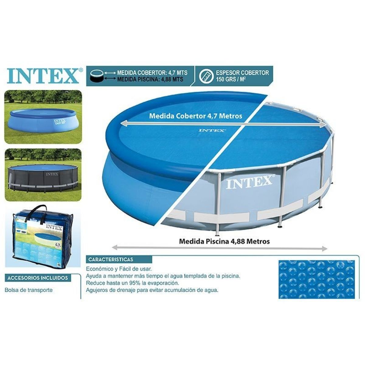 Солнечное покрывало 4,57 м для круглого бассейна INTEX 28013 Солнечное покрывало 4,57 м для круглого бассейна INTEX 28013