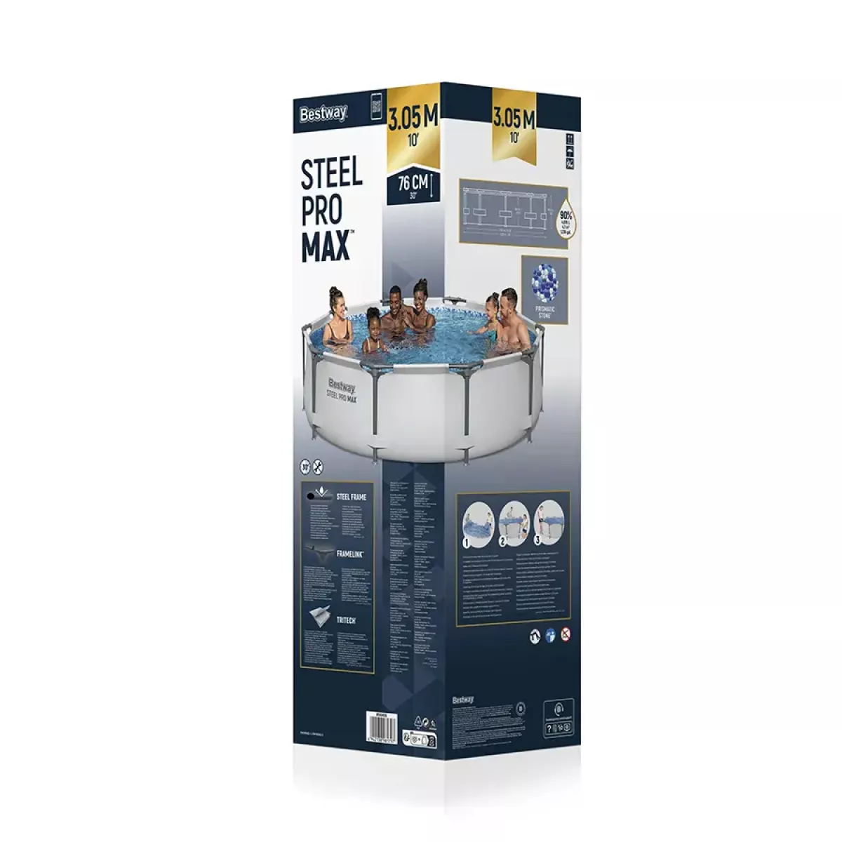 Бассейн каркасный 305x76 см круглый без фильтра-насоса BESTWAY 56406 Бассейн каркасный 305x76 см круглый без фильтра-насоса BESTWAY 56406