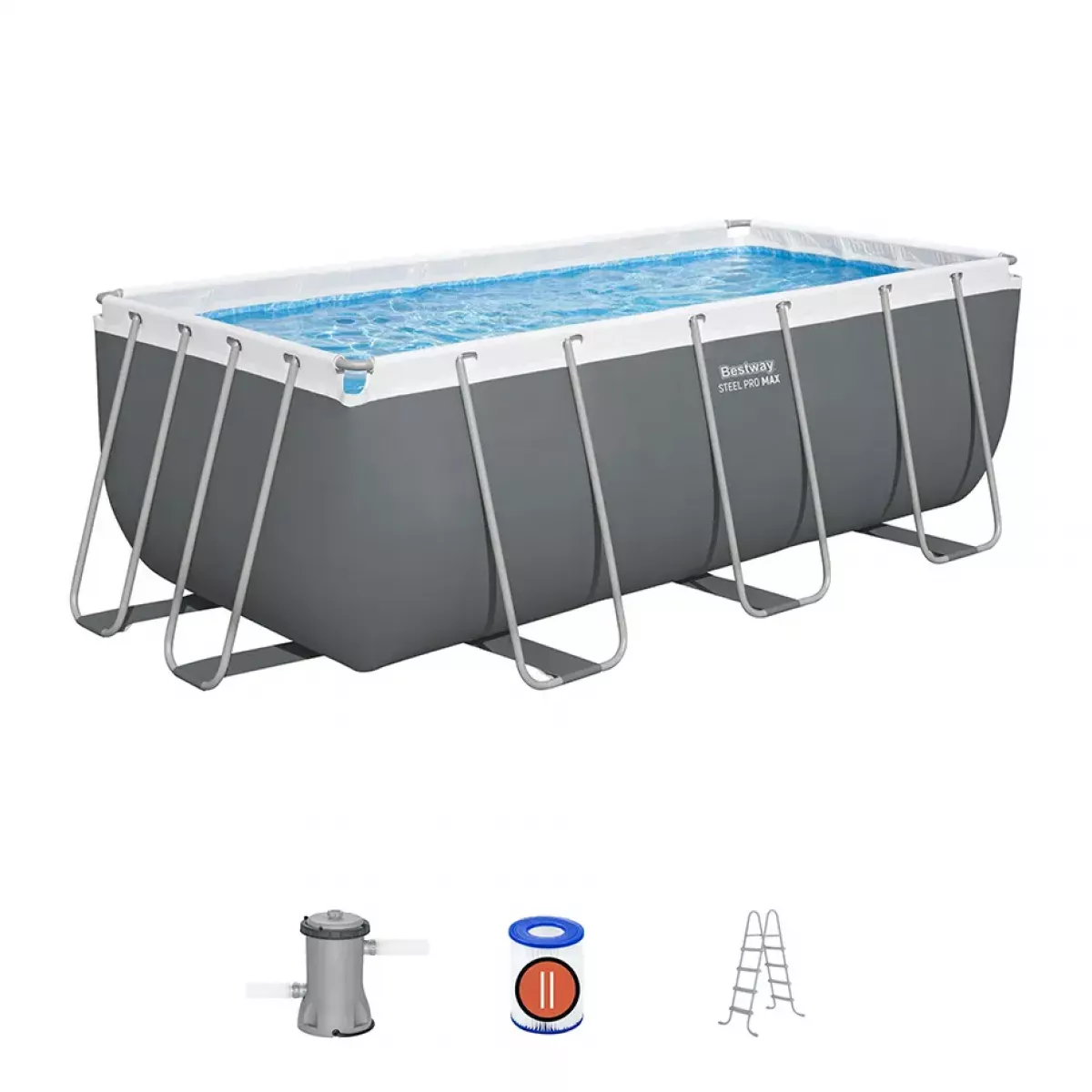 Каркасный бассейн 412x201x122 см прямоугольный с аксессуарами BESTWAY 56456 Каркасный бассейн 412x201x122 см прямоугольный с аксессуарами BESTWAY 56456