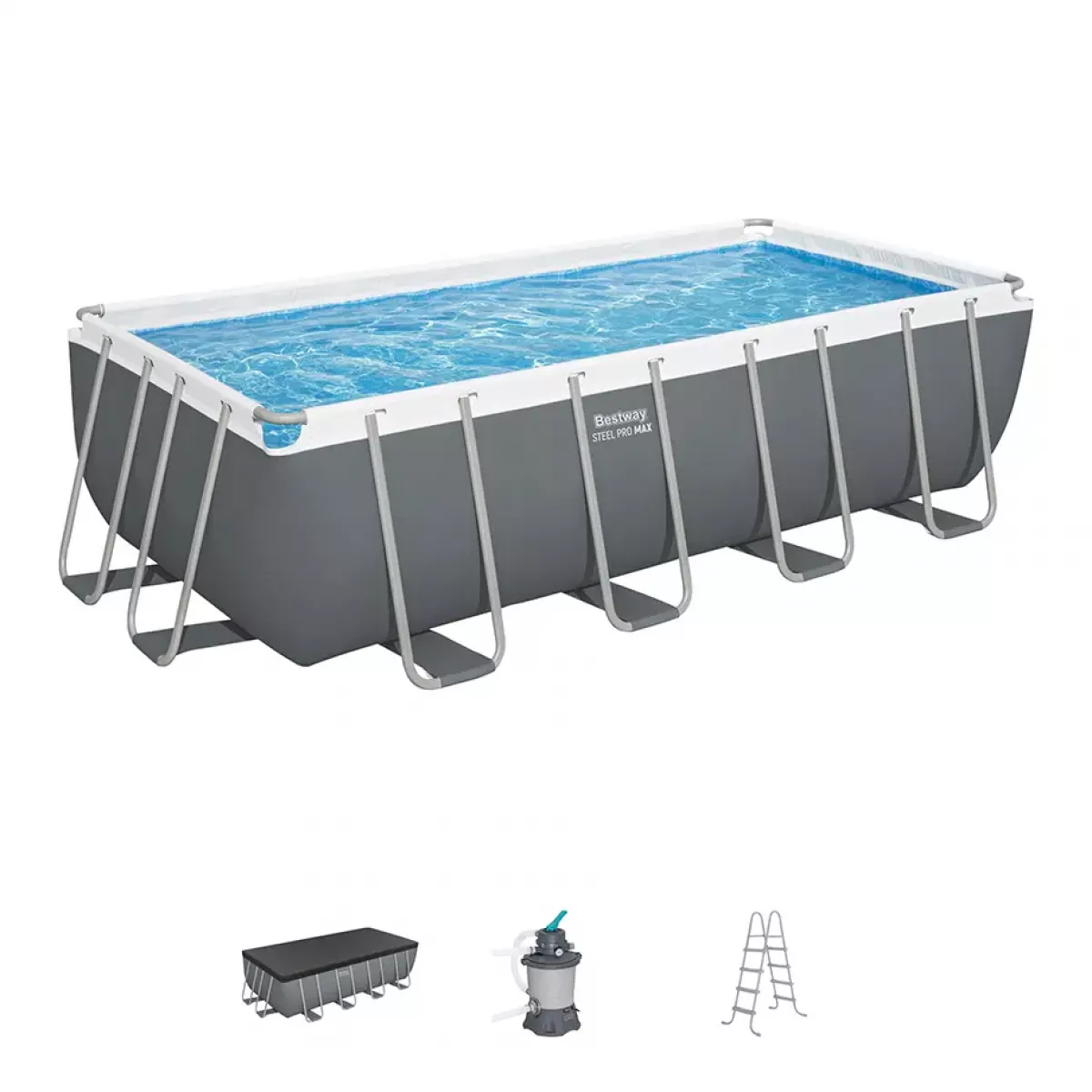 Бассейн каркасный 488x244x122 см с фильтром и аксессуарами BESTWAY 56671 Бассейн каркасный 488x244x122 см с фильтром и аксессуарами BESTWAY 56671