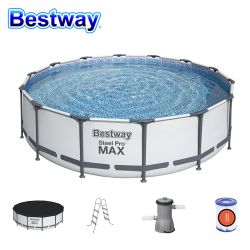 Каркасный бассейн 427х107 см с фильтром, лестницей и тентом BESTWAY 56950