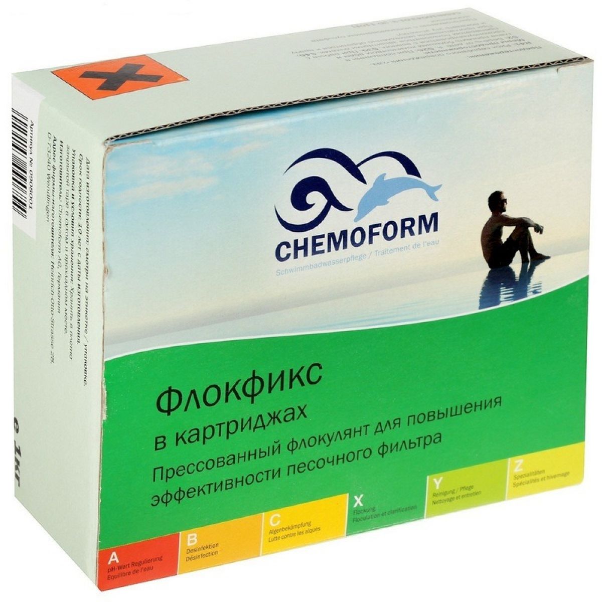 Флокулянт в картриджах 1 кг, для бассейна с песочным фильтром, Chemoform, 908001 Флокулянт в картриджах 1 кг, для бассейна с песочным фильтром, Chemoform, 908001